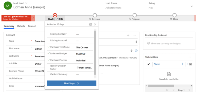 Process Flow in Dynamics 365