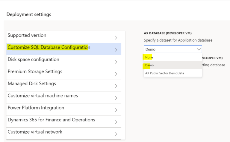 Power platform integration for D365F&O VM