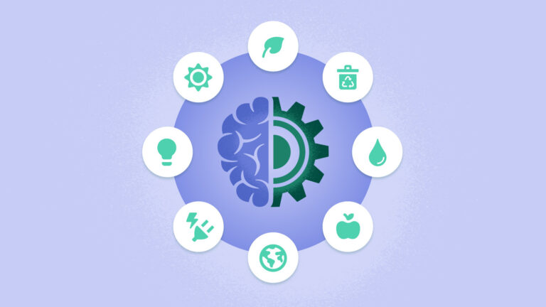 An illustration of AI driving climate action