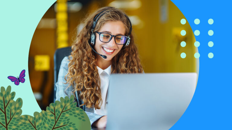 Business Development Representative wearing a headset while working on a laptop