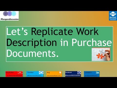 Replicating Work Descriptions in Purchase Documents