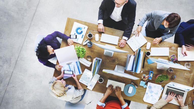 Colleagues at a conference table