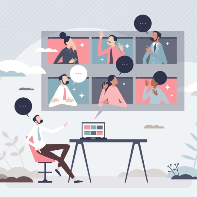 Illustration showcasing a startup building a strong remote team.